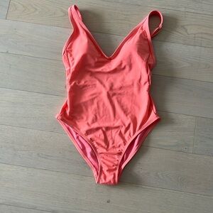 KONA SOL Swimsuit Highcut  Adjustable Straps Orange Peach Women's M ( 8-10 )
